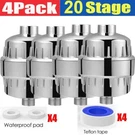4 Pack 20 Stage Shower Filter For Hard Water Softener Remove Chlorine & Flouride. Fixed Price $39.99.