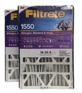 3M Filtrete Air Filter Merv 12 Allergen Bacteria Pleat 16X25X5, 2-PACK. Fixed Price $74.98.