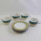 8 Piece Set Royal Doulton Rio Coffee Cups And Saucers. Fixed Price $11.00.
