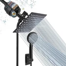 Filtered Rain Shower Head, High Pressure 8 Square, 5 Settings Handheld. Fixed Price $81.36.