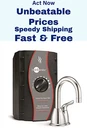 Insinkerator Instant Water Dispenser Faucet Plus Tank-- Chrome H-HOT150C-SS. Fixed Price $146.99.