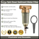 Ispring Wsp & Sl Spin Down Whole House Sediment Water Filter, 1" MNPT+3/4" Fnpt. Fixed Price $59.99.