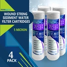Wound String Sediment Micron Water Filter Cartridge 2.5" X 10" 4 Pack. Fixed Price $18.49.