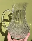 Cristal D'arques 24% Lead Crystal Pitcher 48 Oz. 9 Tall Water Cut Glass. Fixed Price $24.00.
