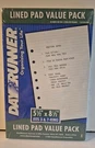New Day Runner Lined Value Pack Pads -3/7-RING 5.5" X 8.5"-30 Sheets/pad. Fixed Price $11.95.