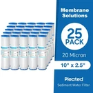 20 Micron 10"X2.5" Washable Pleated Whole House Sediment Water Filter 1-25 Pack. Fixed Price $14.95.
