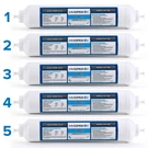 5 Pk Inline Ro Fridge Ice Coconut Shell Gac Water Filter, 2000 Gal 1/4" Qc Ports. Fixed Price $30.25.